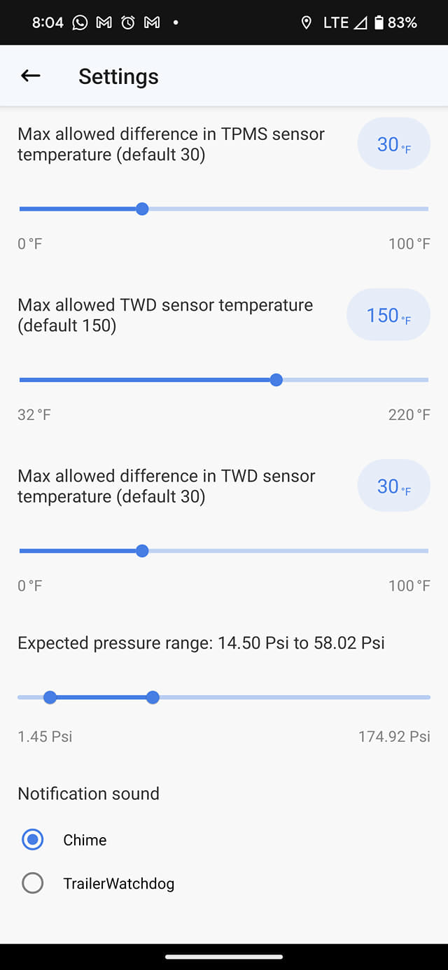 TrailerWatchdog axle temperature sensor mounted on trailer hub