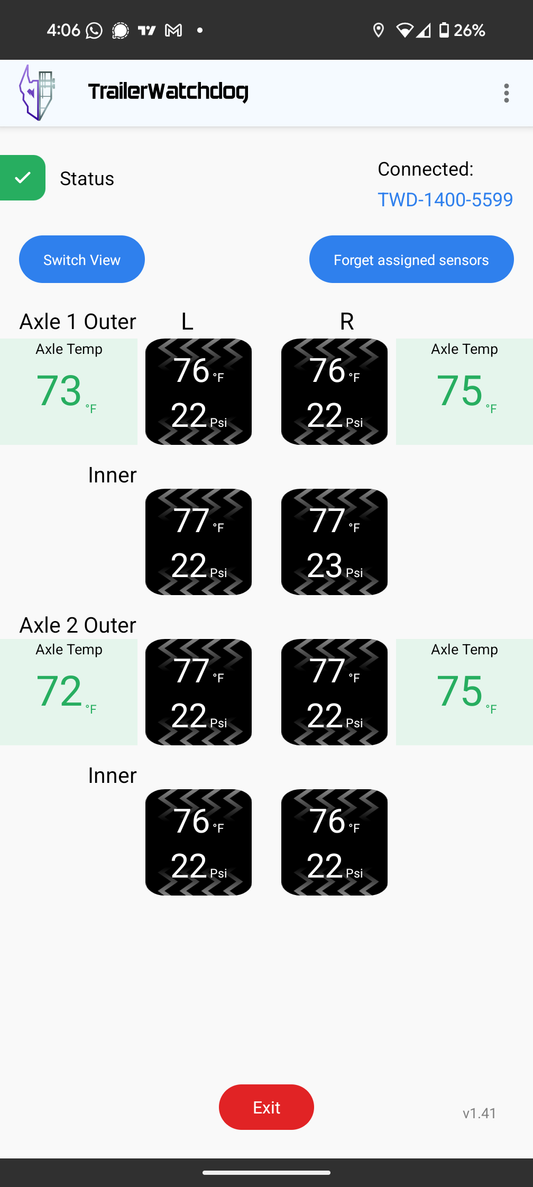 TrailerWatchdog monitoring system detecting dragging brake conditions on trailer axle